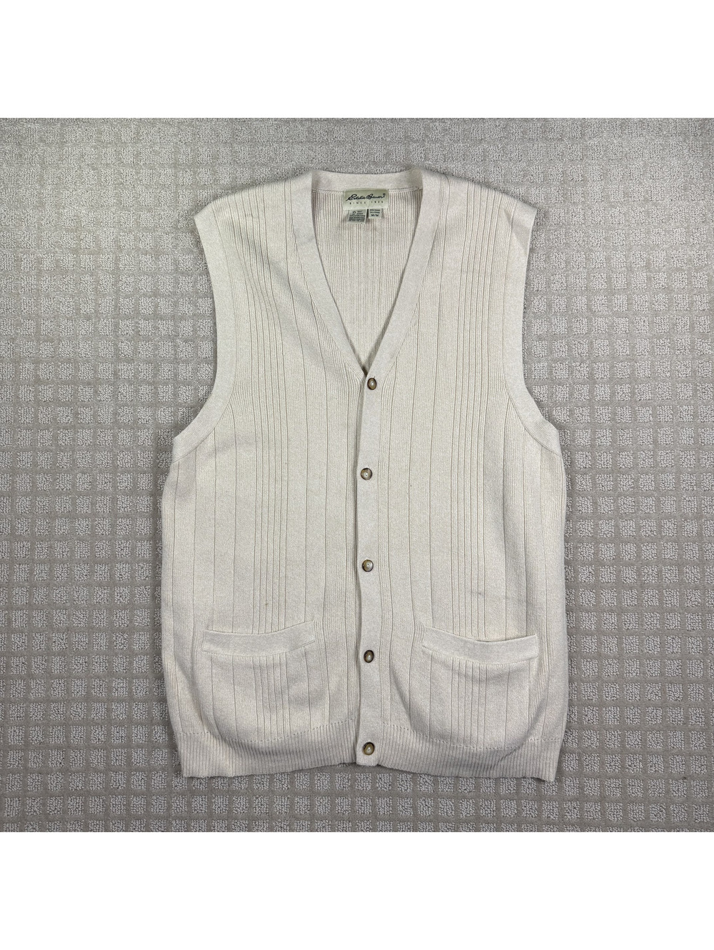 Eddie Bauer cream sweater vest M